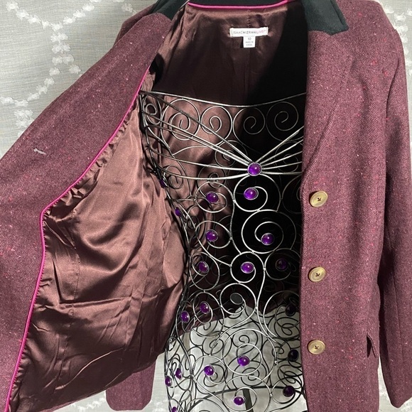 Burgundy Isaac Mizrahi jacket size 10 - Picture 13 of 16
